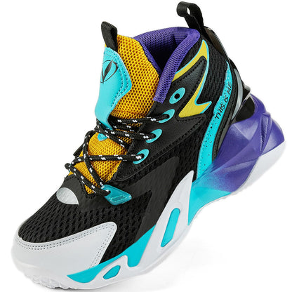 VITUOFLY Kids Basketball Shoes Boys Basketball Sneakers Girls Mid Top School Hoops Shoes Non-Slip Outdoor Sports Running Gym Little Kid Size 1