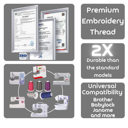 Simthread 5500Yds Embroidery Thread, 5000M High-Yardage 40WT 100% Polyester Thread – 170+ Vivid Colors, High-Speed Rated – Compatible with Brother, Singer, Janome & More - Tangerine 209
