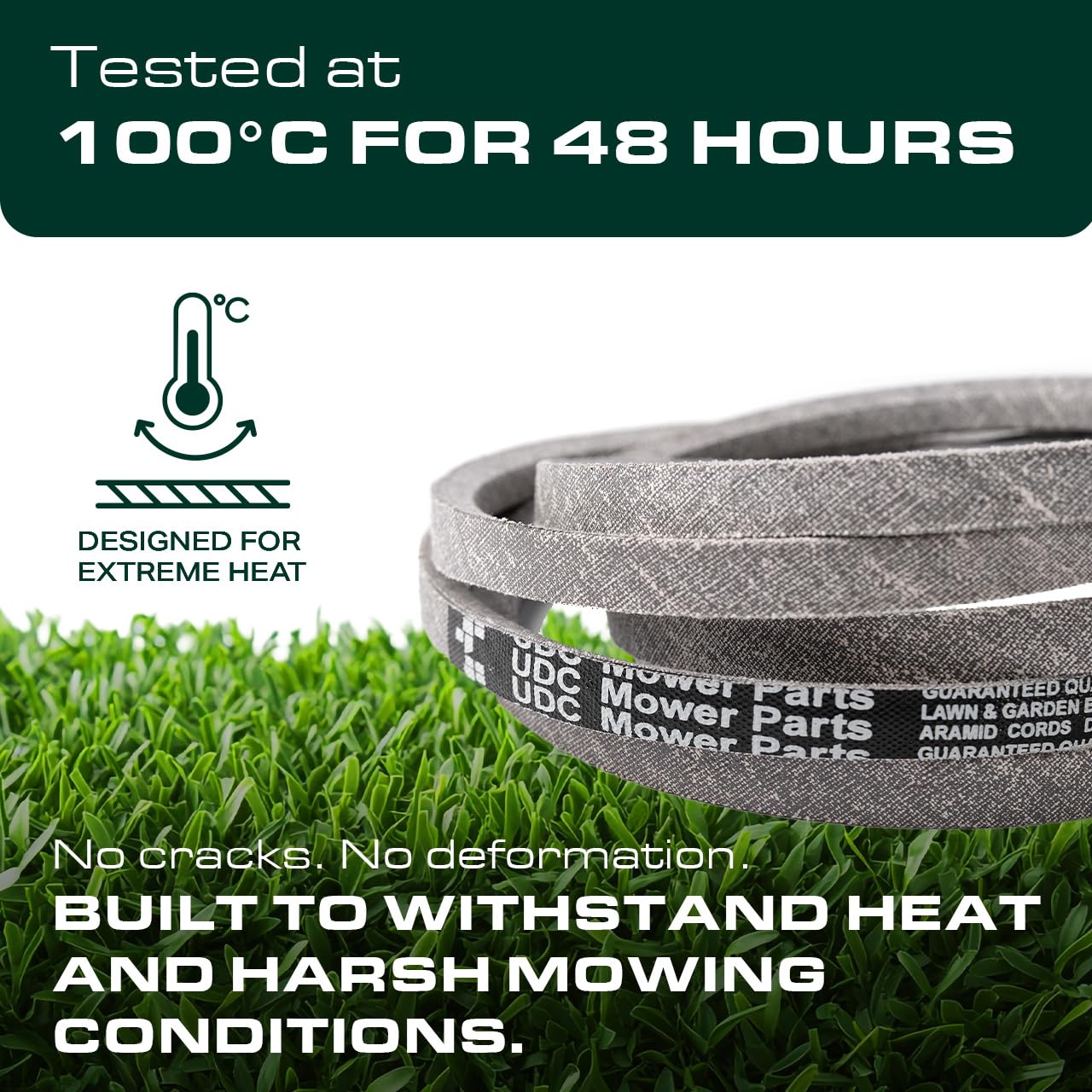 UDC Parts GX20072 Deck Belt for John Deere 42 Inch D105 E100 D110 S100 D100 D120 D125 D130 L100 L110 E110 E120 E130 LA100 LA105 LA110 LA115 LA120 LA125 LA135 S110 S120 L105 GY20570 / 103.7 inches