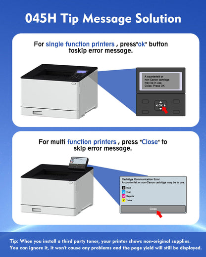 DMGE 045 Toner cartridges 045H - High Yield 4 Pack Replacement for Canon 045 Toner cartridges 045H Compatible with Canon Color imageClass MF632Cdw MF634Cdw LBP612Cdw MF632 MF634 Laser Printer