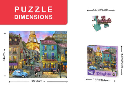 Springbok Puzzles - Eiffel Magic - 1000 Piece Jigsaw Puzzle - Large 30 Inches by 24 Inches Puzzle - Made in USA - Unique Cut Interlocking Pieces