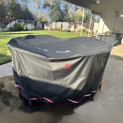 Turtle Life Patio Furniture Sets Cover, Heavry Duty Round Outdoor Dinning Table and Chairs Cover, Anti-Fading Cover for Outdoor Furniture Set, Black, Dia 80" x 35" H