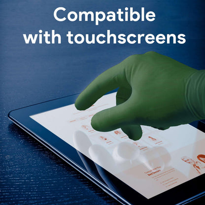 WECARE Green 8 Mil Nitrile Gloves Medium 50 Pack - Heavy Duty Mechanic Gloves, with Diamond Grip - Powder and Latex Free Disposable Gloves