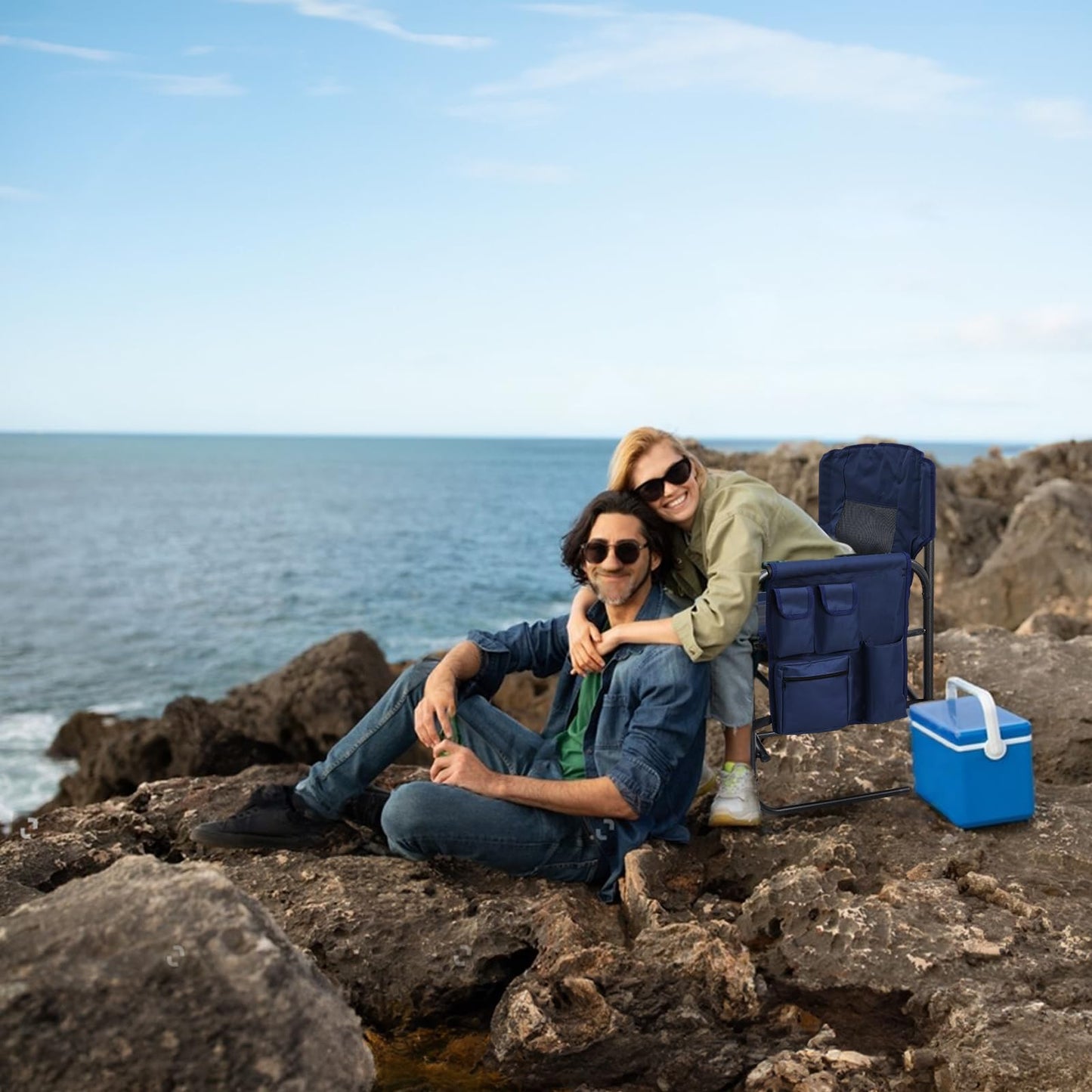 Yestomo Directors Chair, Camping Chairs for Adults, Heavy Duty Side Table, Lawn Chairs with Side Pockets Carry Straps