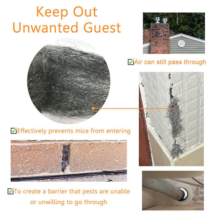 Steel Wool Mice Control, 2 Pack 3" x10 Ft Hole Filler, Gap Blocker, Barrier, Protect Against Animals in Holes Holes, Siding, Pipeline, Vents for Garden, House, Garage