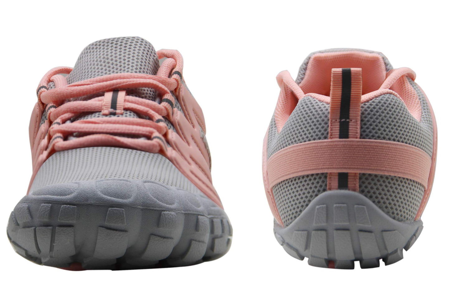 Women's Five Fingers Minimalist Shoes Barefoot Gym Workout Shoes Indoor Treadmill Rowing Jogging Fitness Comfortable Gray Pink US Size 7 7.5