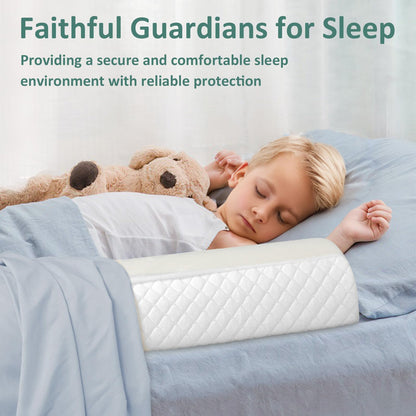 Shinnwa Bed Bumpers for Toddlers (2-Pack) Memory Foam Rail & Adults, Safety Guard Queen, King, Full Bed, Sleep Long Pillow Pads with Non-Slip Bottom Machine Washable Cover