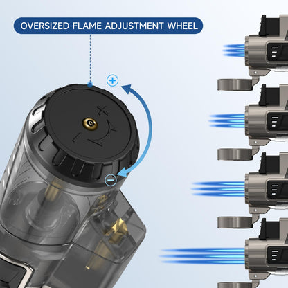 Cigar Lighter Triple Jet Flame Butane Torch Lighters Windproof Butane Refillable Gas Torch Lighters with a Gift Box, 2 Pack (Without Gas)