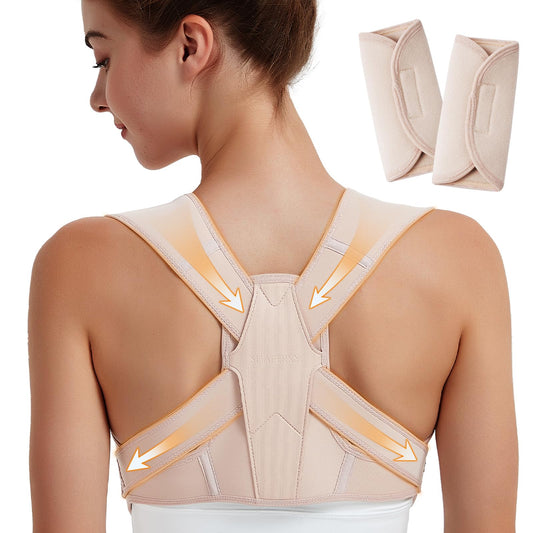 SHAPERKY Posture Corrector for Women and Men: Adjustable & Breathable Upper Back Brace - Posture Support for Sitting Work & Daily Use (Small/Medium)