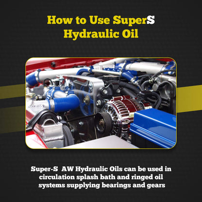Super S Anti-Wear AW32 Hydraulic Oil for Log & Wood Splitters, Gear & Compressor Oil- Rust & Corrosion Protection- 1 Gallon