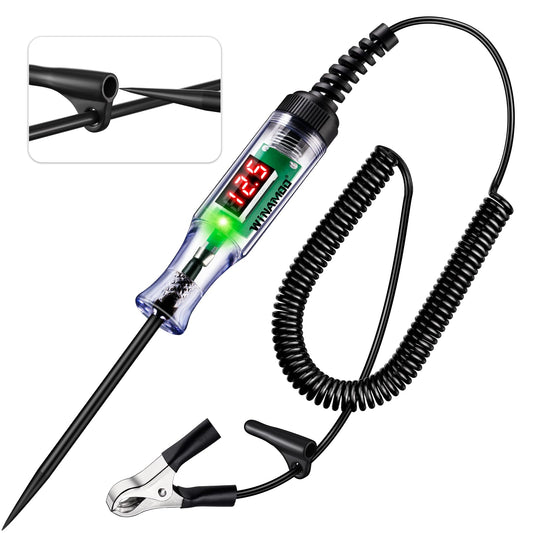 WINAMOO Automotive Test Light with 3-48V LED Digital Voltage Display, Auto Circuit Tester with Voltmeter & Dual Color Polarity Indicate, Electric Test Pen w/Stainless Probe for Car/Truck/SUV Checker
