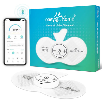 Easy@Home Wireless TENS Unit with APP Remote Control: Back Pain Relief Muscle Stimulator Massager | Powered by MyPainOff App iOS & Android App | Pain Therapy Management EHE015BLE