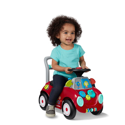 Toddler Car Ride On, Toddler Toys for Ages 1-3, Baby Toys, Radio Flyer Busy Buggy, Red, Sit to Stand Ride On