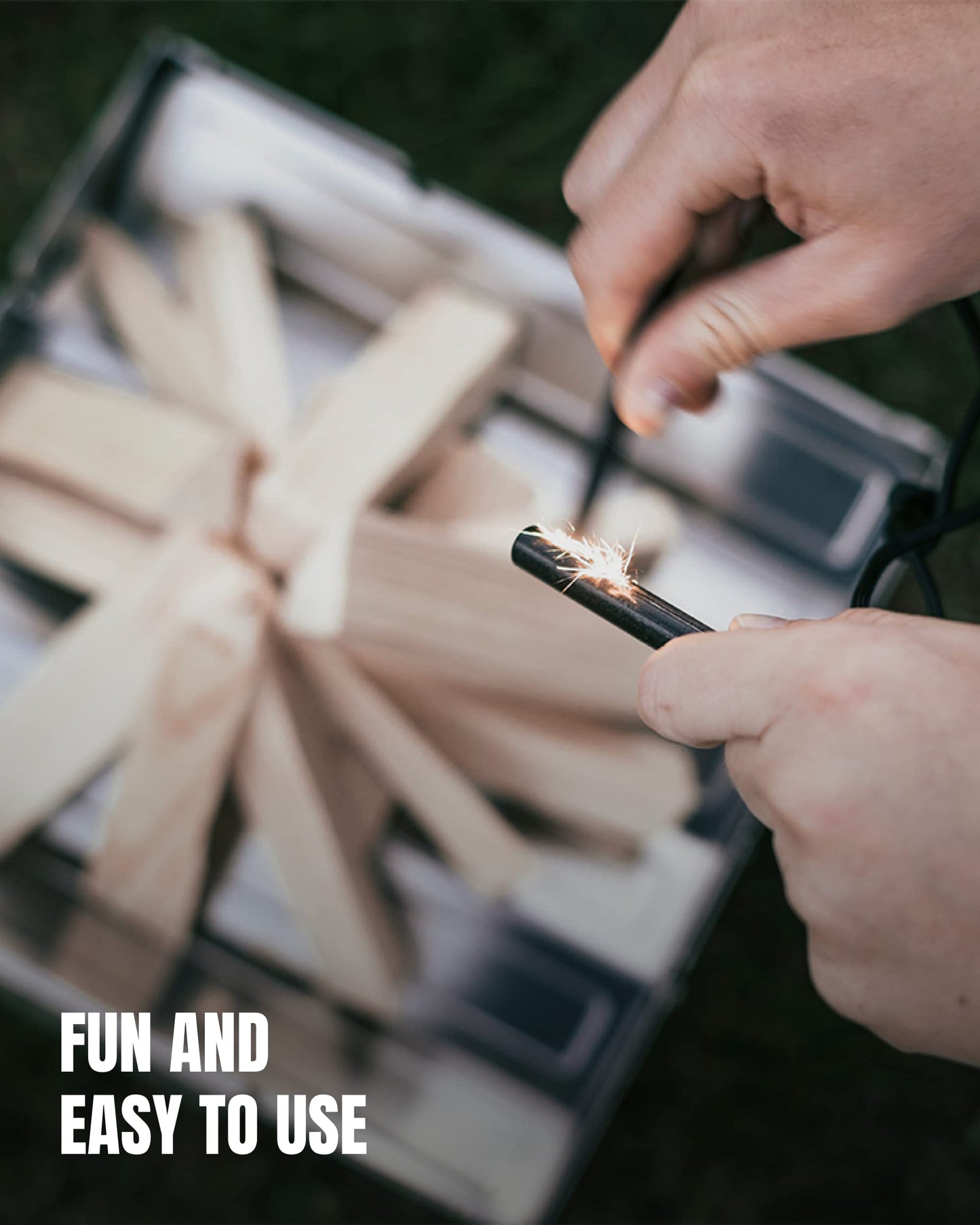 Wolf and Grizzly Fire Set - Fire Starter Survival Tool/Ferro Rods with Striker | Superior to Flint and Steel | Backpacking Gear | Fire Starter Kit for Campfires