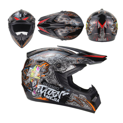 Senhill Motocross Helmet Dirt Bike Helmets Off-Road Helmet with Gloves Goggles for Unisex Adult Youth DOT/FMVSS 218 Approved (Large, Black)