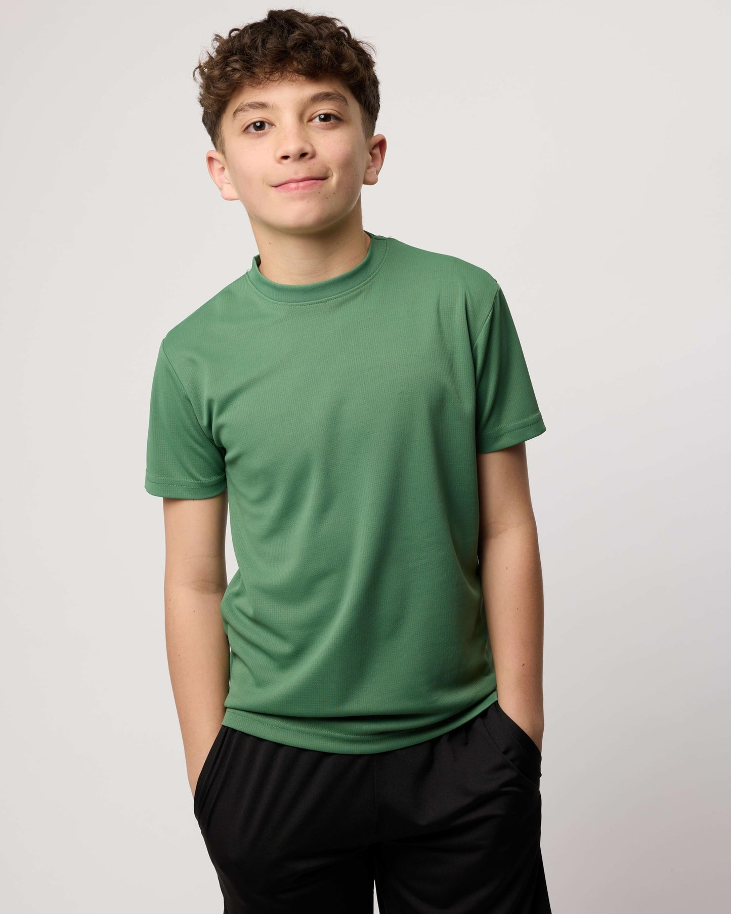 Real Essentials 5 Pack: Boy's Active Athletic Short Sleeve Performance Shirt Cooling Wicking T Shirts Activewear 6-18 Years -Set 11,XL 16-18