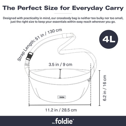The Foldie Foldable Crossbody Bags for Women & Men - Anti-Theft RFID-Safe Fanny Pack with Smart Lockable Zippers and Cut-Resistant Strap - Lightweight Waist Pack for Travel & Everyday Use - Yellow