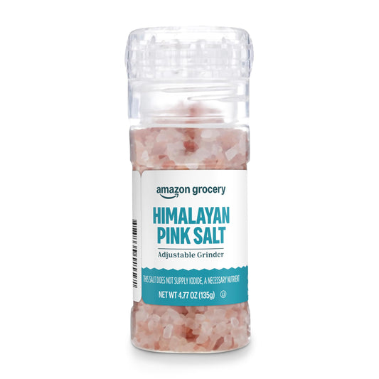 Amazon Grocery, Himalayan Pink Salt Adjustable Grinder, 4.77 Oz (Previously Amazon Fresh, Packaging May Vary)