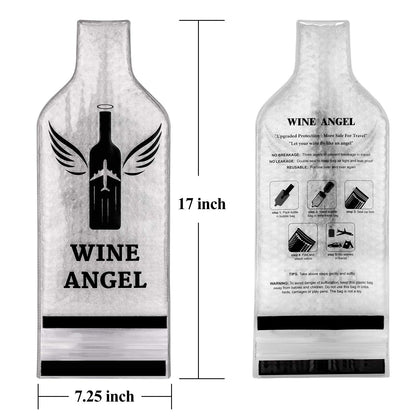 [UPGRADED PROTECTION] 4 Set (8 pcs) Reusable Wine Bags for Travel, Wine Travel Protector, Bottle Travel Sleeve Case For Airplane, Car, Cruise, TRIPLE Protection Luggage Leak-Proof Safety Impact Resist