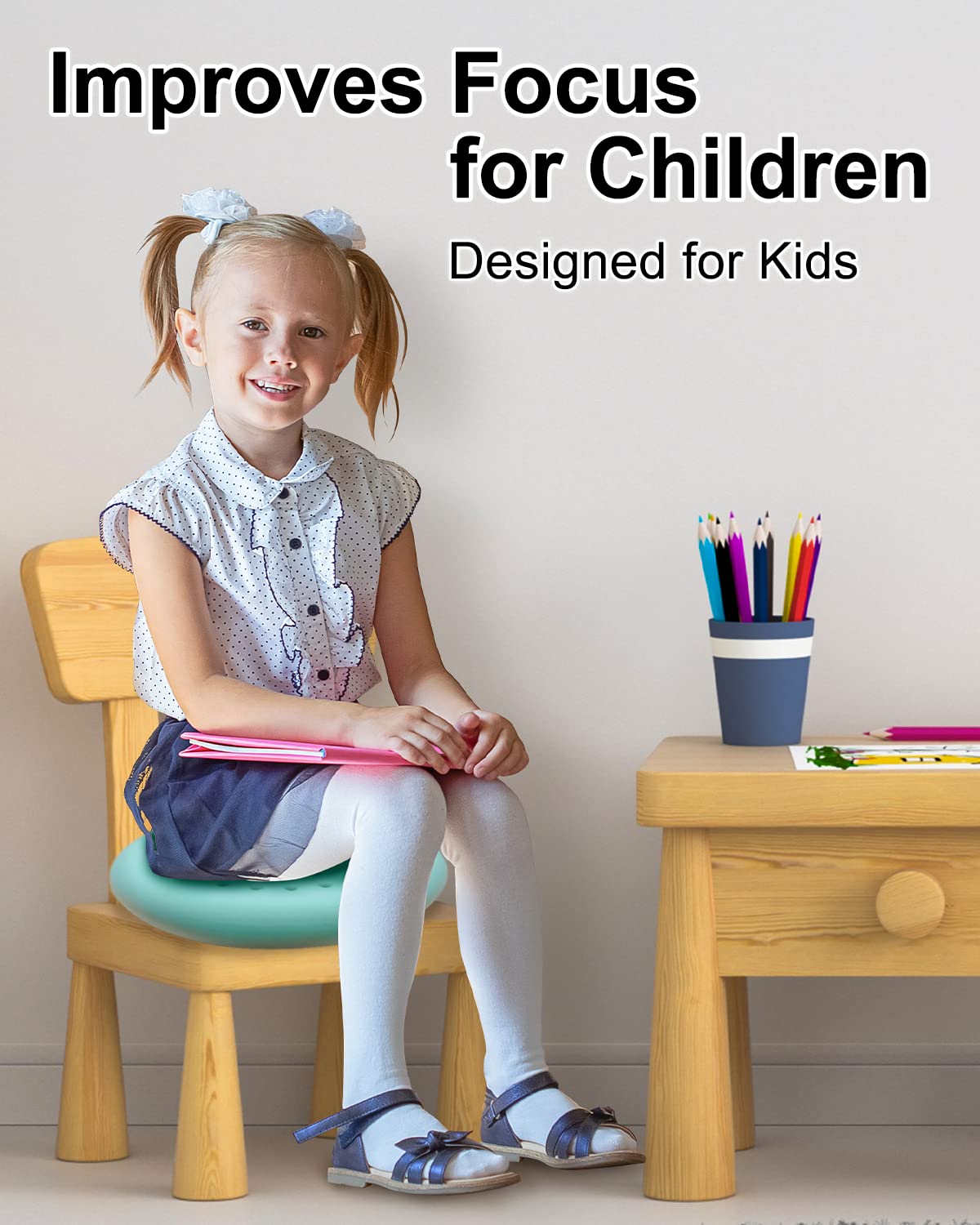 Tumaz Wobble Cushion - Wiggle Seat to Improve Sitting Posture & Stay Focused for Sensory Kids, Balance Disc to Relief Back Pain & Core Strength & Flexible Seating [Extra Thick, Pump Included]