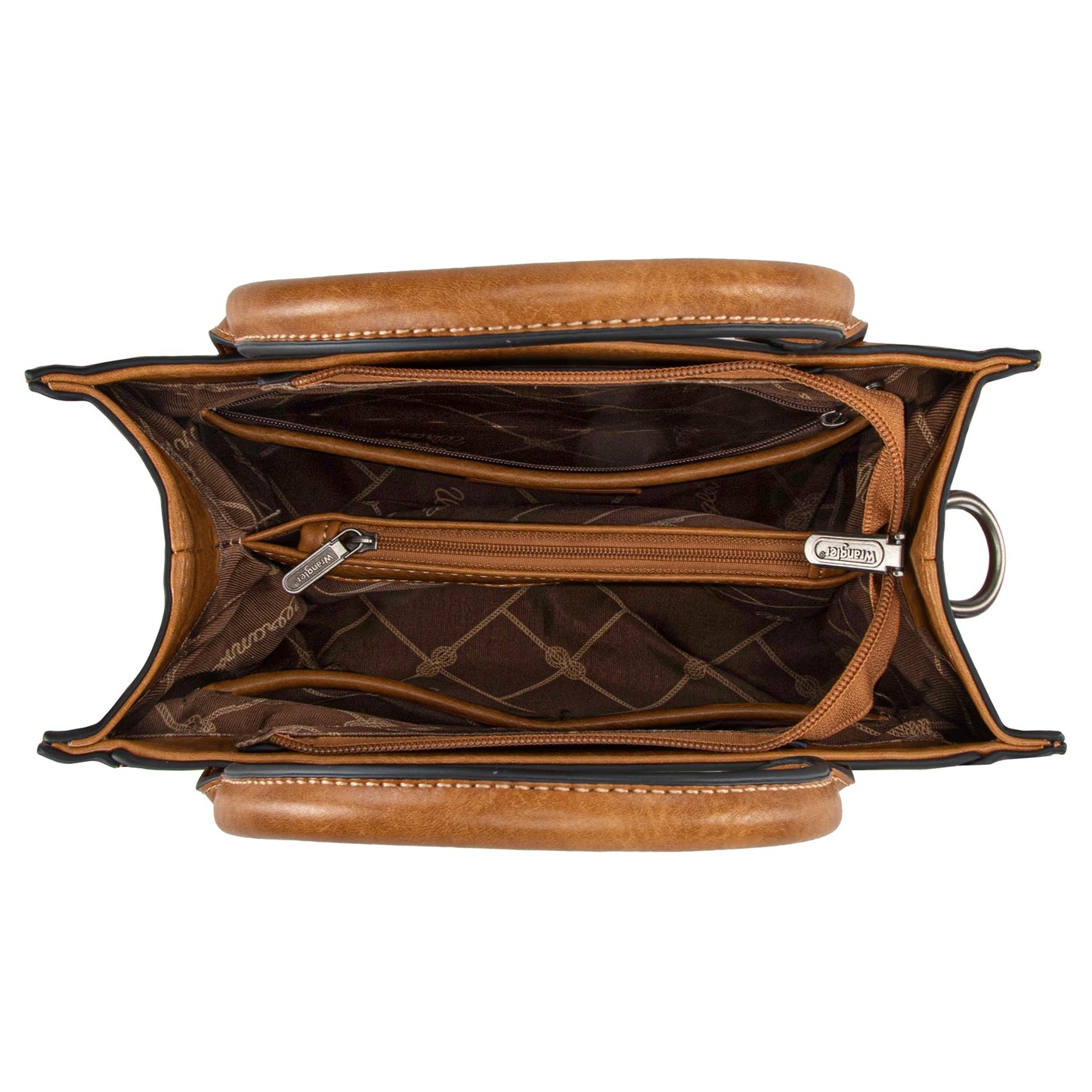 Wrangler Tote Bag for Women Western Purse Top Handle Satchel Purse and Wallet Set 2Pcs Gift Brown WG2-242LBR