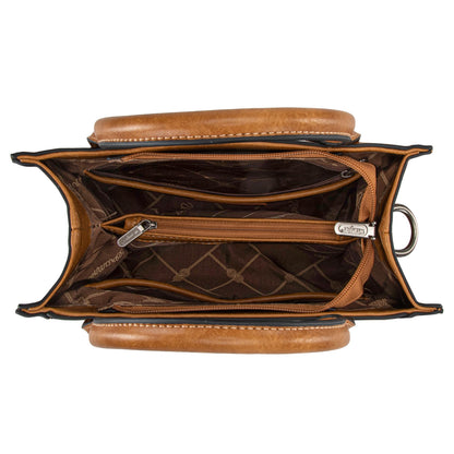 Wrangler Tote Bag for Women Western Purse Top Handle Satchel Purse and Wallet Set 2Pcs Gift Brown WG2-242LBR