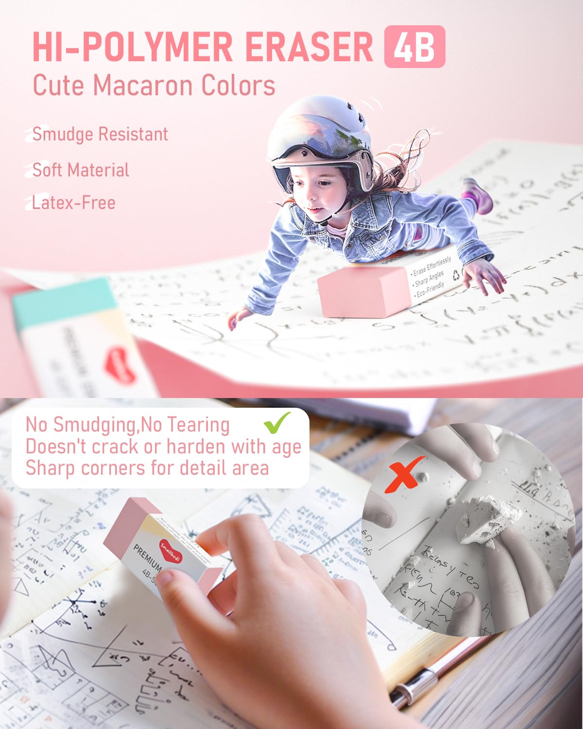 Smallbudi 6PCS 0.7mm Mechanical Pencils Set with Case, Cute Pastel Mechanical Pencil with 240PCS HB Lead Refills, 3 Erasers, Aesthetic Back to School Supplies for Student Writing Drawing Sketching