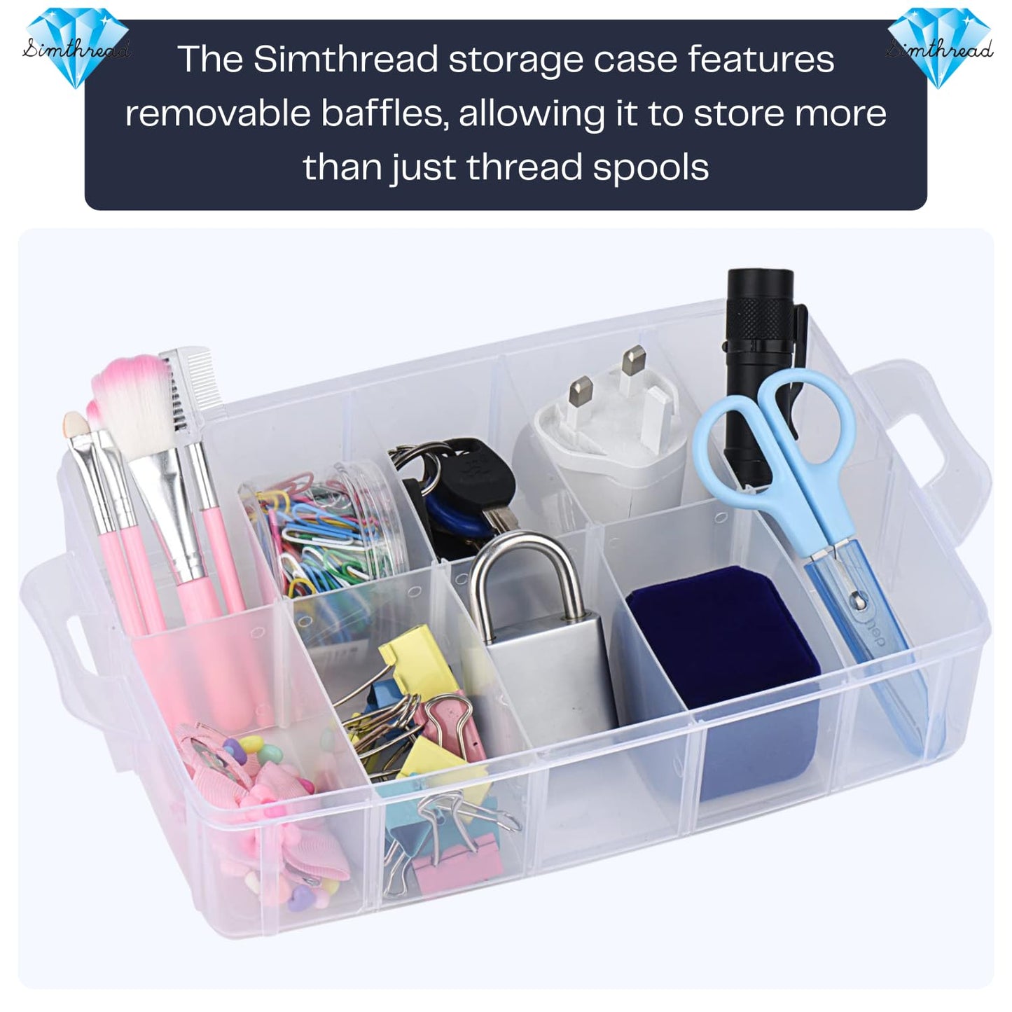 Simthread 40-Color Embroidery Thread Kit – 40 Spools 550 Yards Each, 40WT Polyester Thread with 2-Layer Stackable Box, Bobbins & Tools – Compatible with Brother, Janome, Babylock and More