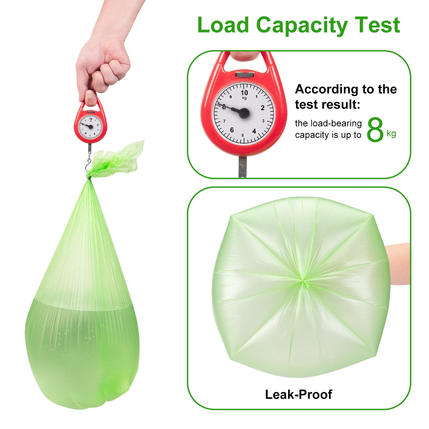 Small Trash Bags 4-6 Gallon, Inwaysin 200 Count Biodegradable Trash Bags 4 Gallon, Extra Strong Small Garbage Bags Unscented, Size Expanded, Green, for Bathroom Bedroom Office Kitchen Trash Can