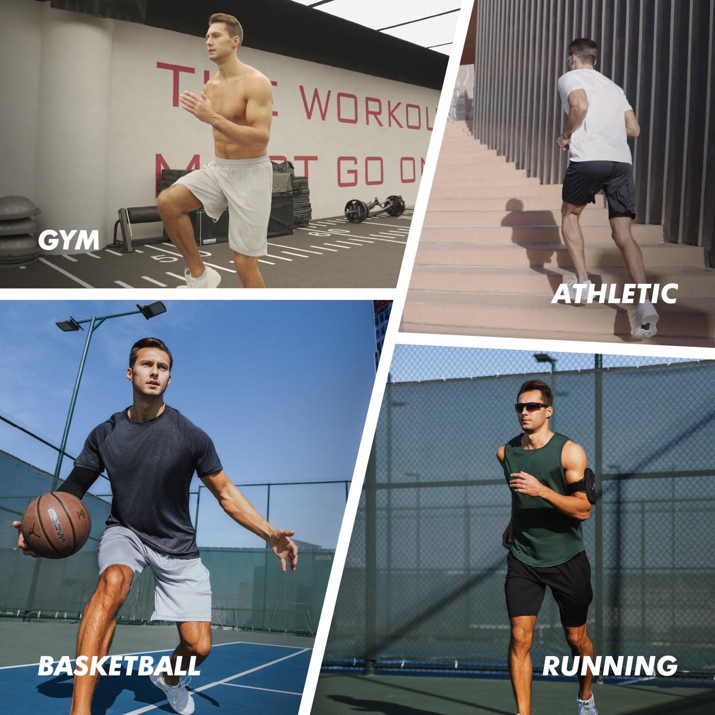 7 Pack Mens Athletic Shorts - Gym Basketball Running Workout Quick Dry Black Shorts with Pockets for Casual Performance