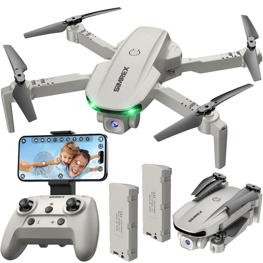 SIMREX Drone With Camera 1080P for Kids And Adults, RC Quadcopter with Altitude Hold, Mini Drone With One Key Start, Waypoint Fly, Headless Mode, 3D Flip, 3 Speeds, Remote Control Drone for Beginners