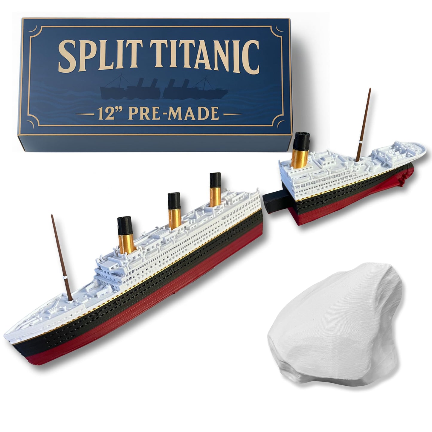 Split In Half RMS Titanic Model Ship 1 Ft Long Assembled Titanic Toys For Kids, Historically Accurate Titanic Toy, Titanic Ship, Titanic Cake Topper, Titanic Figurine, Titanic Boat, Titanic Replicas