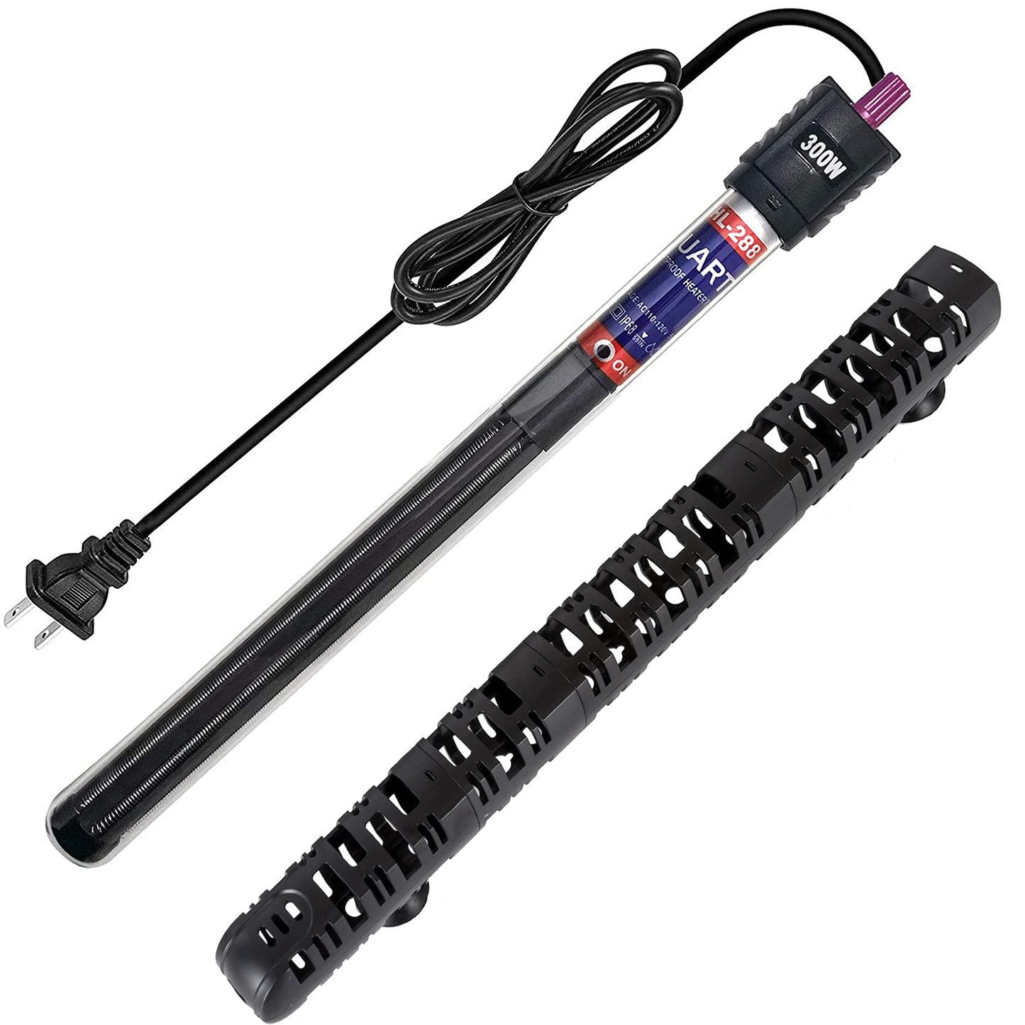 ZHGSERVU 100W/300W/500W Aquarium Heater Submersible 10-90 Gallon 300 Watt Fish Tank Heater with Durable Quartz Glass Protective Sleeve Auto Thermostat for Fresh Water and Salt Water