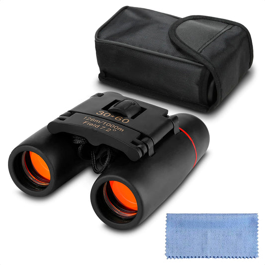 30x60 Travel Binoculars for Bird Watching – Small Binoculars for Adults with 126M/1000M Wide Field of View, 7.2° Angle & Storage Bag – Designed for Hiking, Birdwatching, and Outdoor Adventures
