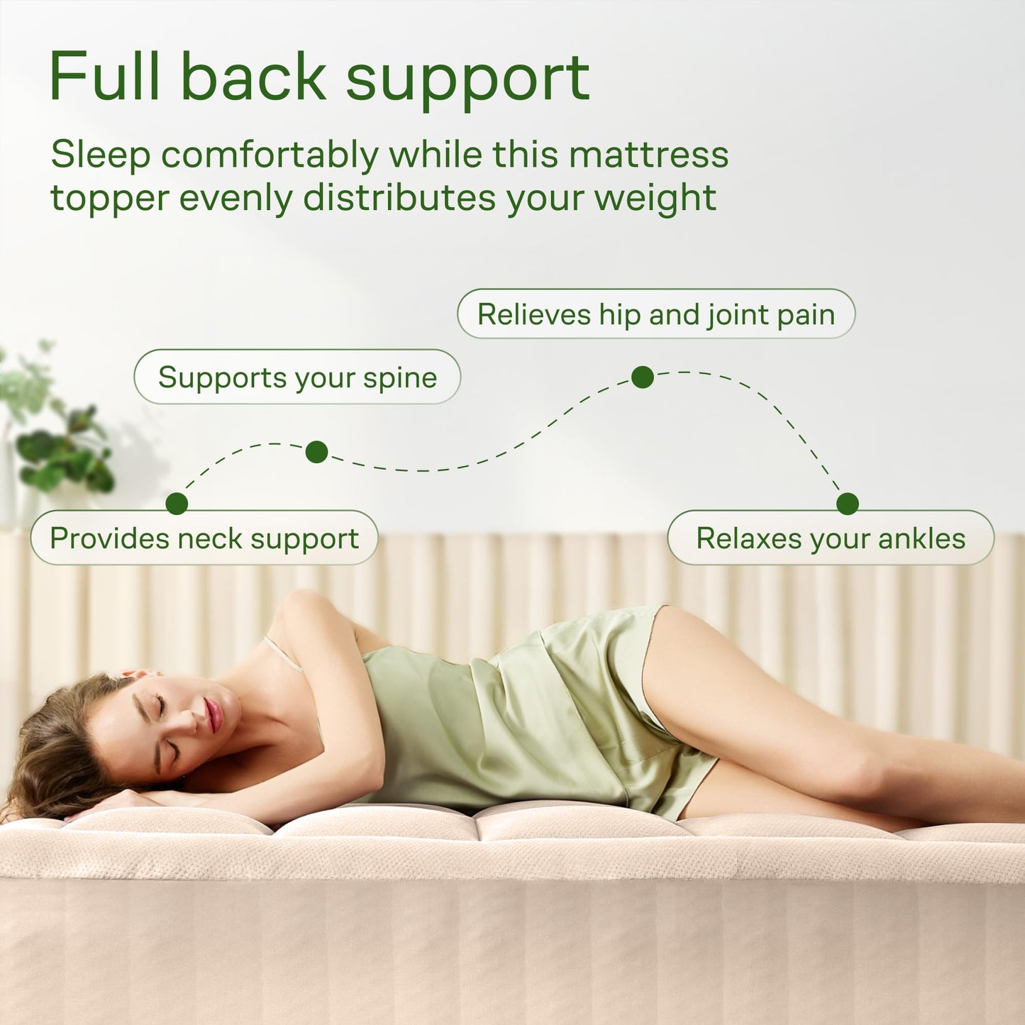 Ultra Soft Twin Size Mattress Topper - Viscose Made from Bamboo Pillow Top Mattress Pad for Back Pain Relief - Naturally Cooling for Hot Sleepers, Beige