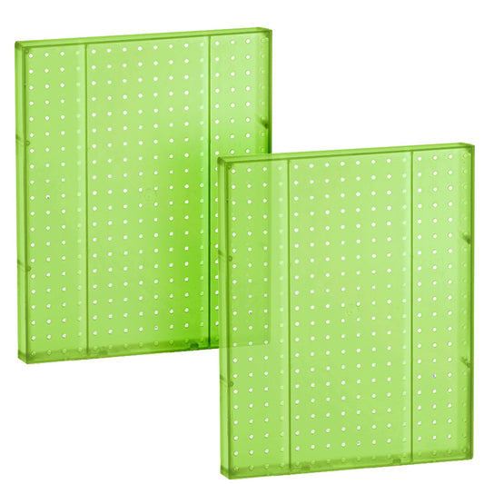 Azar Displays 771620-GRE Plastic Pegboard for Wall Organization - Garage Tool Organizer Wall Mount (Pack of 2) - 1-Sided Durable Wall Panel Organizer (16” W x 20” H x 1” D) - Garage Organizer (Green)