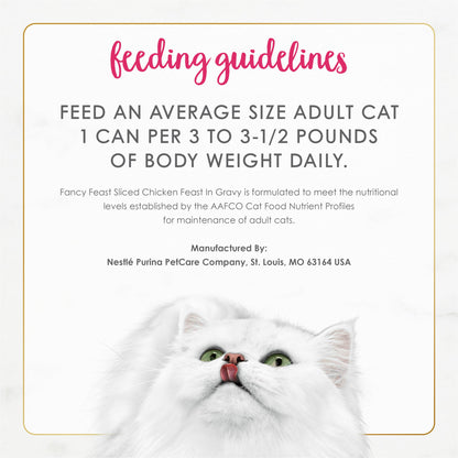 Purina Fancy Feast Sliced Chicken Feast Wet Cat Food in Gravy - (Pack of 24) 3 oz. Cans