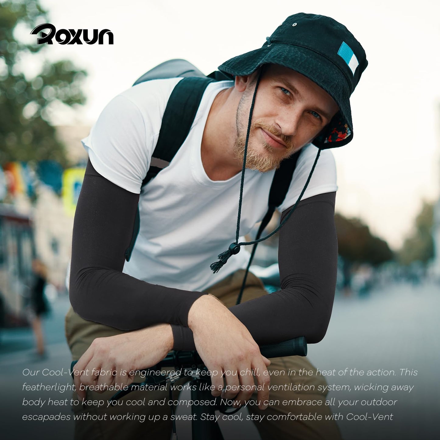 ROXUN 4 Pairs Arm Sleeves, Cooling UV Sun Protection Sports Compression for Men/Women Black+Dark Gray+Light Gray+White