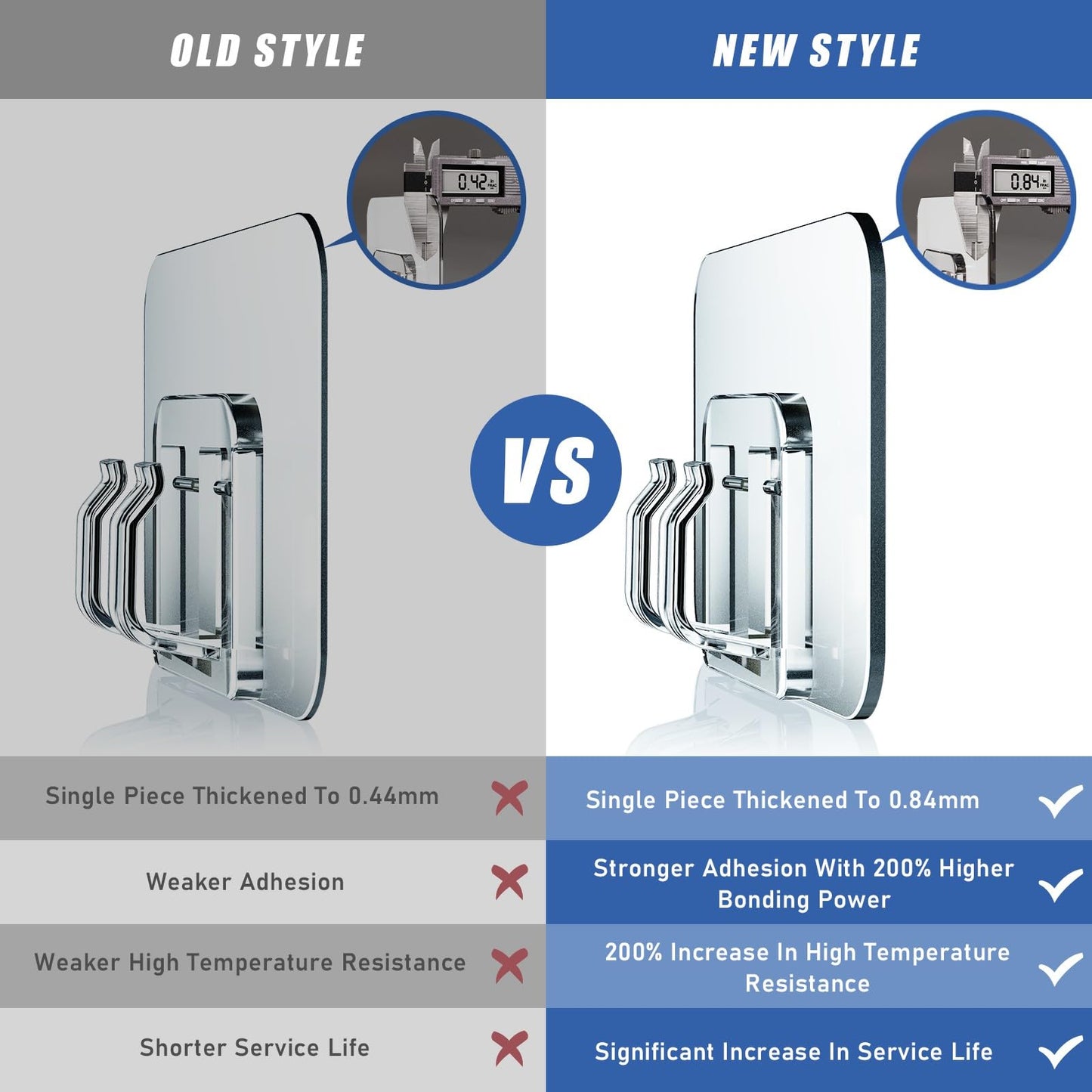 Galetcy Hooks for Outdoor String Lights - 100 Pack with Adhesive Strips - No Damage, No Tools, No Holes, Waterproof and UV-Resistant, Perfect for Christmas and Patio Decor