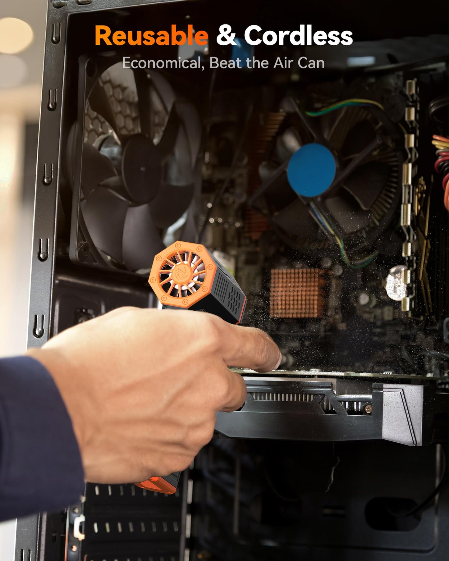 WOLFBOX MF50 Compressed Air Duster-110000RPM Super Power Electric Air Duster, 3-Gear Adjustable Mini Blower with Fast Charging, Dust Blower for Computer, Keyboard, House, Outdoor and Car