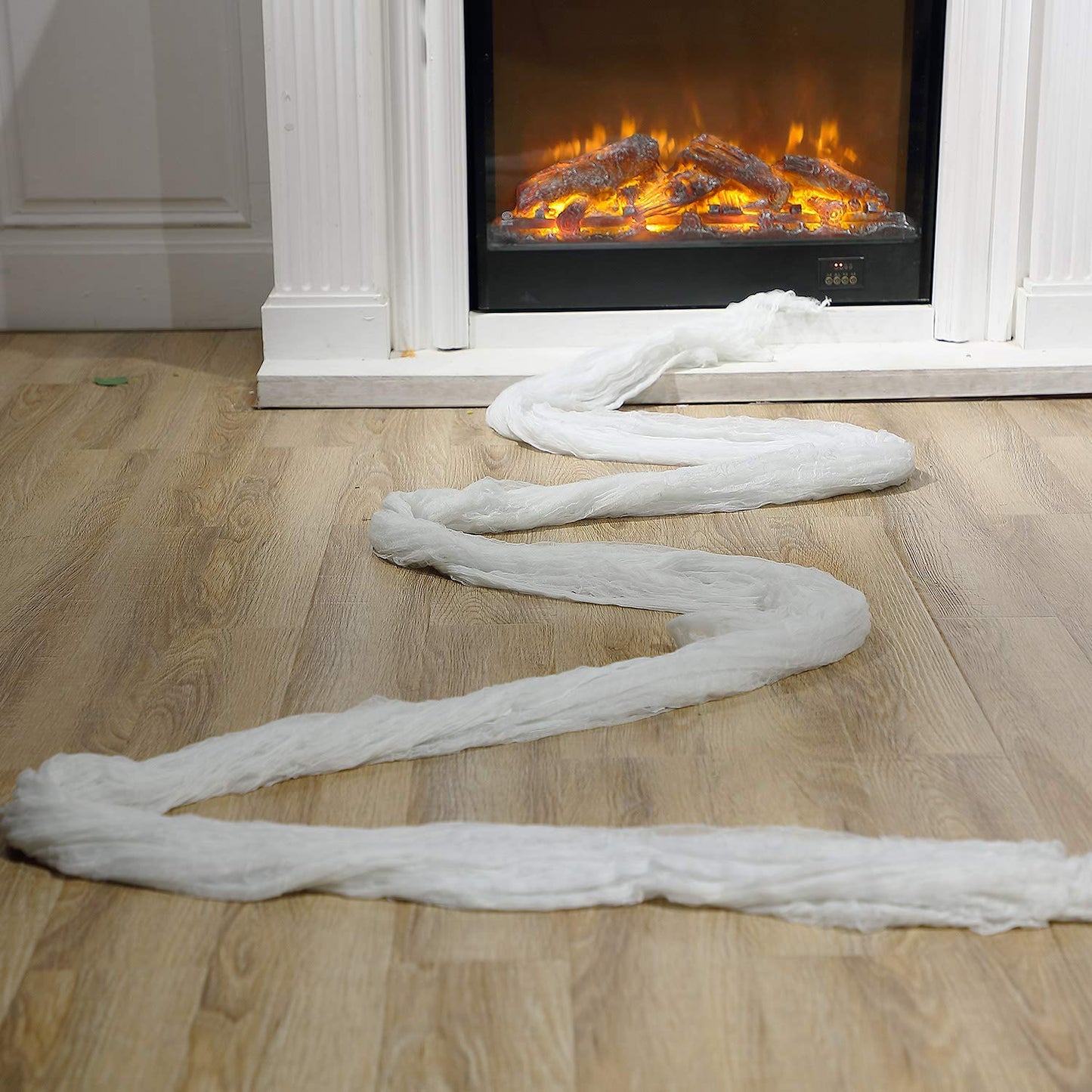 Boao 85 x 197 Inch Halloween Cheesecloth Cheese Cloth Roll for Crafts Large White Cotton Muslin Gauze Fabric for Party Decorations