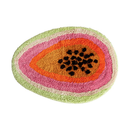 ZSCYD-yingda1992 Passion Fruit Shaped Rug Fruits Bath Mat Area Rug Non-Slip Bathroom Door Soft Cartoon Bathmat for Bedroom Kitchen Home Decor (18.5x25.6in)
