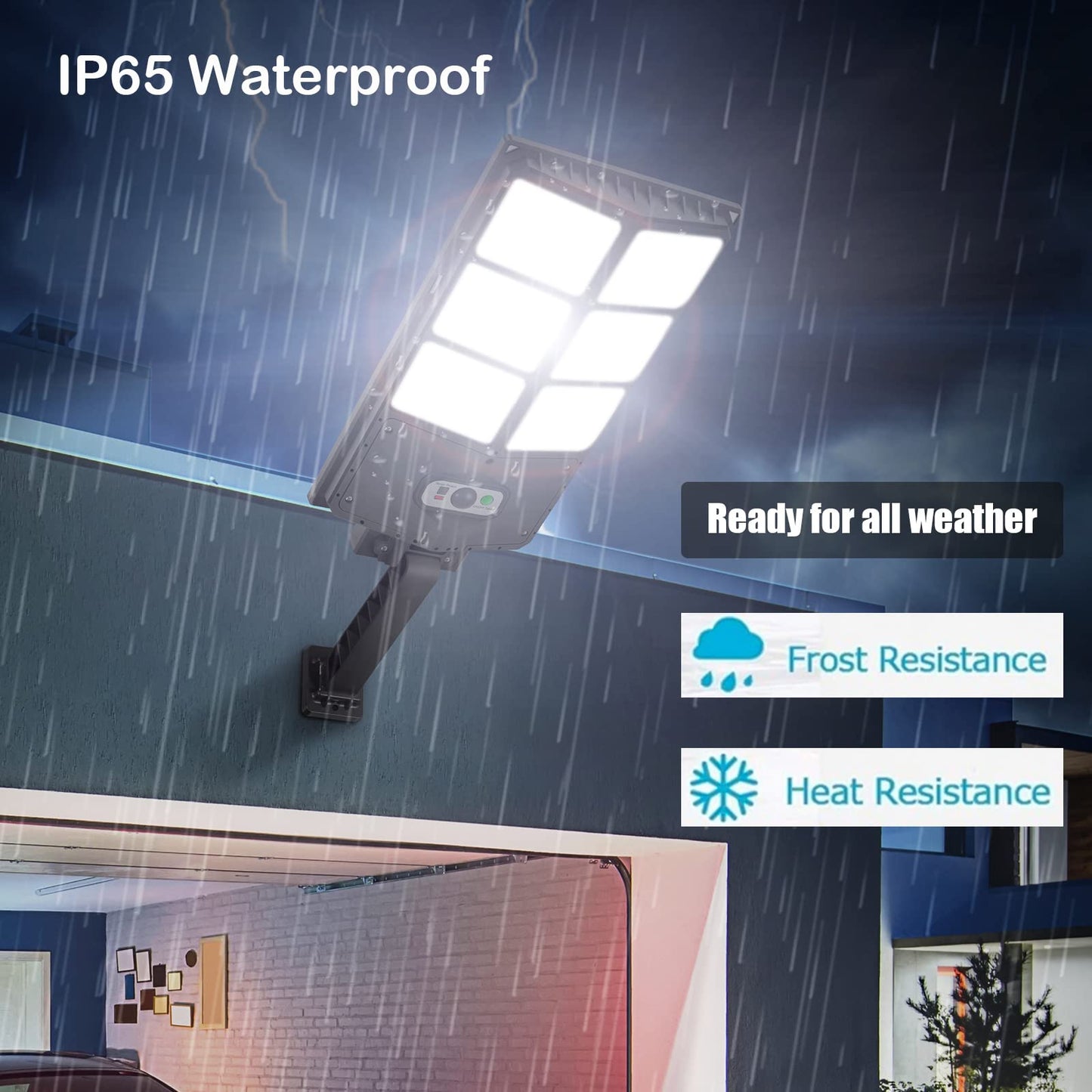 150W Solar Lights Outdoor, 8000LM Led Flood Light Motion Sensor with Remote Control, 3 Modes Solar Street Light Outdoor for Yard, Garden, Path, Parking lot - IP65 Waterproof