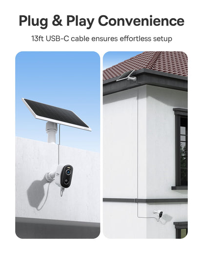 Baseus Solar Security Cameras Wireless Outdoor, N1 2-Cam Kit with Solar Panel 3W, 2K Color Night Vision Camera for Home Security, Solar-Powered, IP67, No Monthly Fee, 16TB Expandable Local Storage