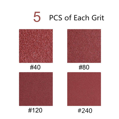 4x24 Sanding Belts for Belt Sander 4 x 24,5 Each of 40 80 120 240 Grits Aluminum Oxide Belt Sander Paper, 20 Pack