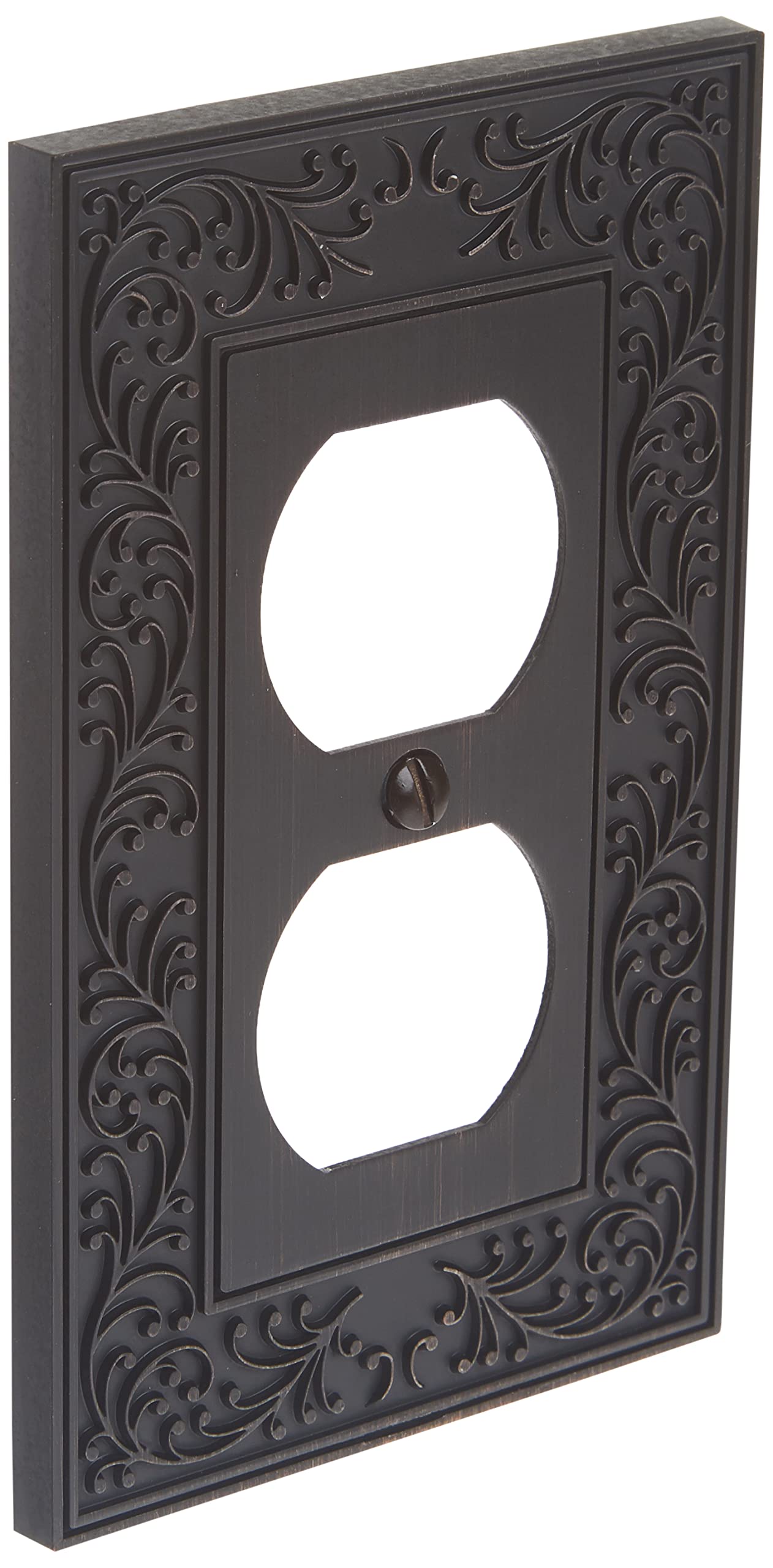 Amerelle 43DVB English Garden Wallplate, 1 Duplex, Cast Metal, Aged Bronze, 1-Pack