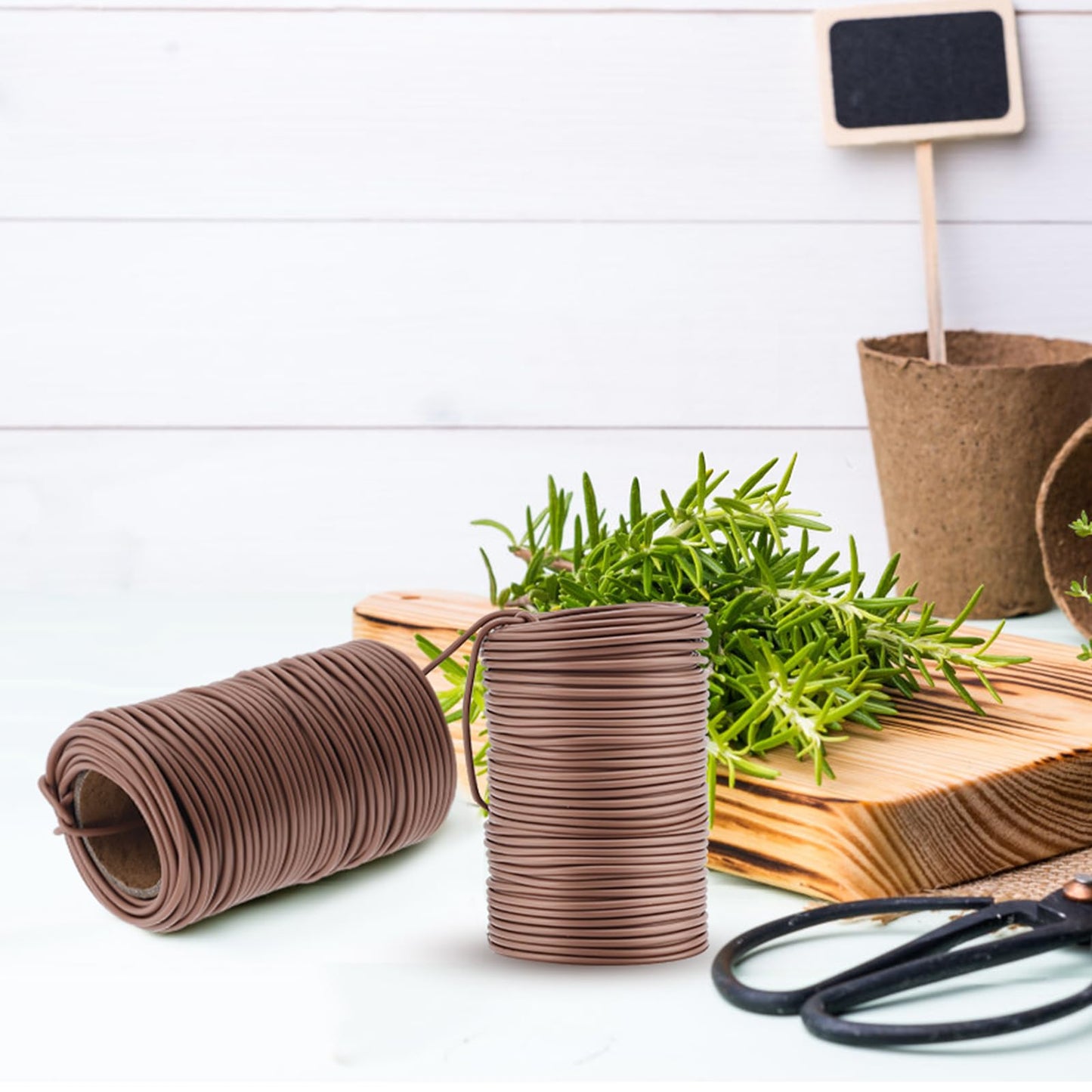 TELENT OUTDOORS 130 Feet Soft Plant Tie Brown Twist Garden Ties for Plants Gardening Home Office Organization TPR Garden Ties Supplies with 2.5mm Diameter