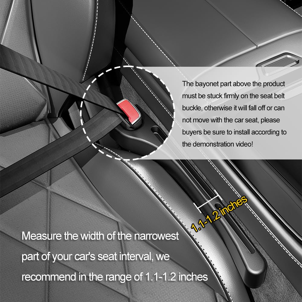 SSNNUU 2PCS Car Seat Gap Filler Organizer with Phone Holder,[Upgrade Version] Car Seat Gap Organizer for Prevent Falling,Essential Car Accessories Car Side Seat Gap Filler (Beige)