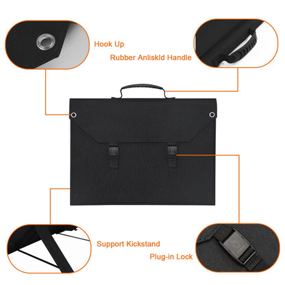 EnginStar 100W Foldable Solar Panel Charger with 18V DC Outlet for Portable Power Stations Jackery/Rockpals/Flashfish, Portable Solar Generator with USB-A USB-C QC 3.0 for Outdoor Camping Van RV Trip