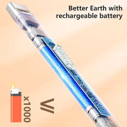 REIDEA Electric Candle Lighter, Retractable Top Windproof Flameless USB Rechargeable Arc Lighter with Safe Button and Power Indicator for Candle, BBQ and Fireworks, R1 Flat, Champagne Gold